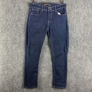 Express Jeans Womens 8 Cropped Legging Mia Mid Rise Dark Wash Cotton Stretch